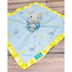 Goodnight Moon Blue Yellow Bunny Rabbit Lovey Security Blanket Toy